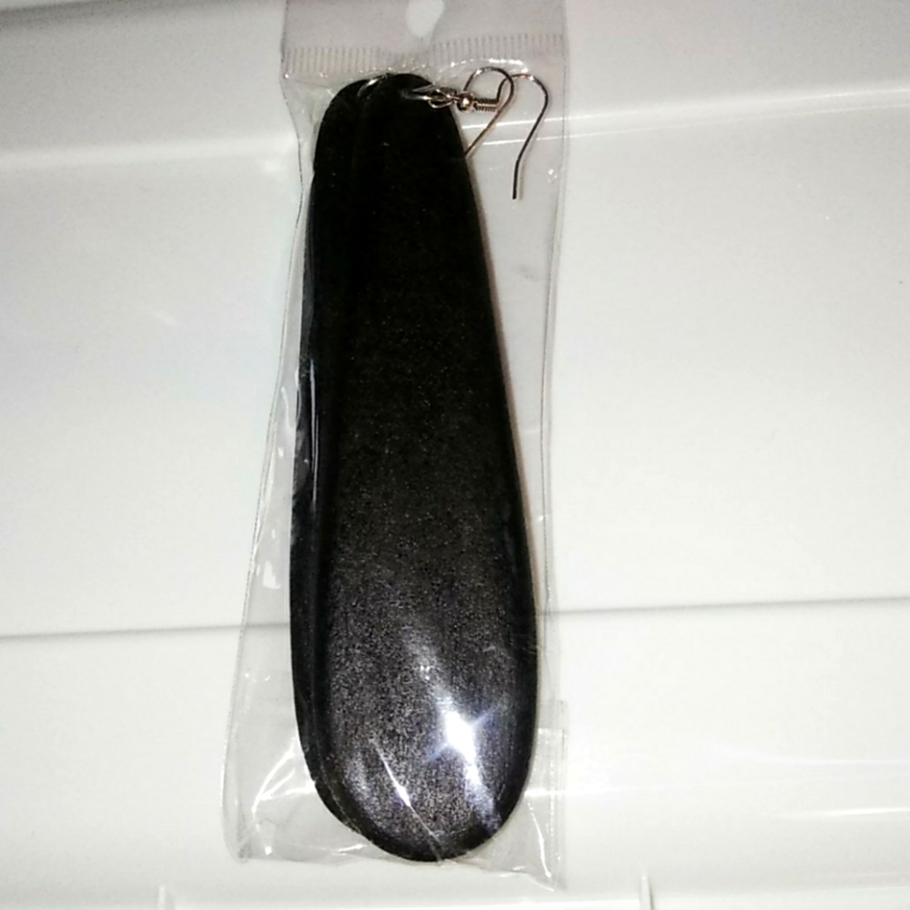 Wood Long Drop Earrings